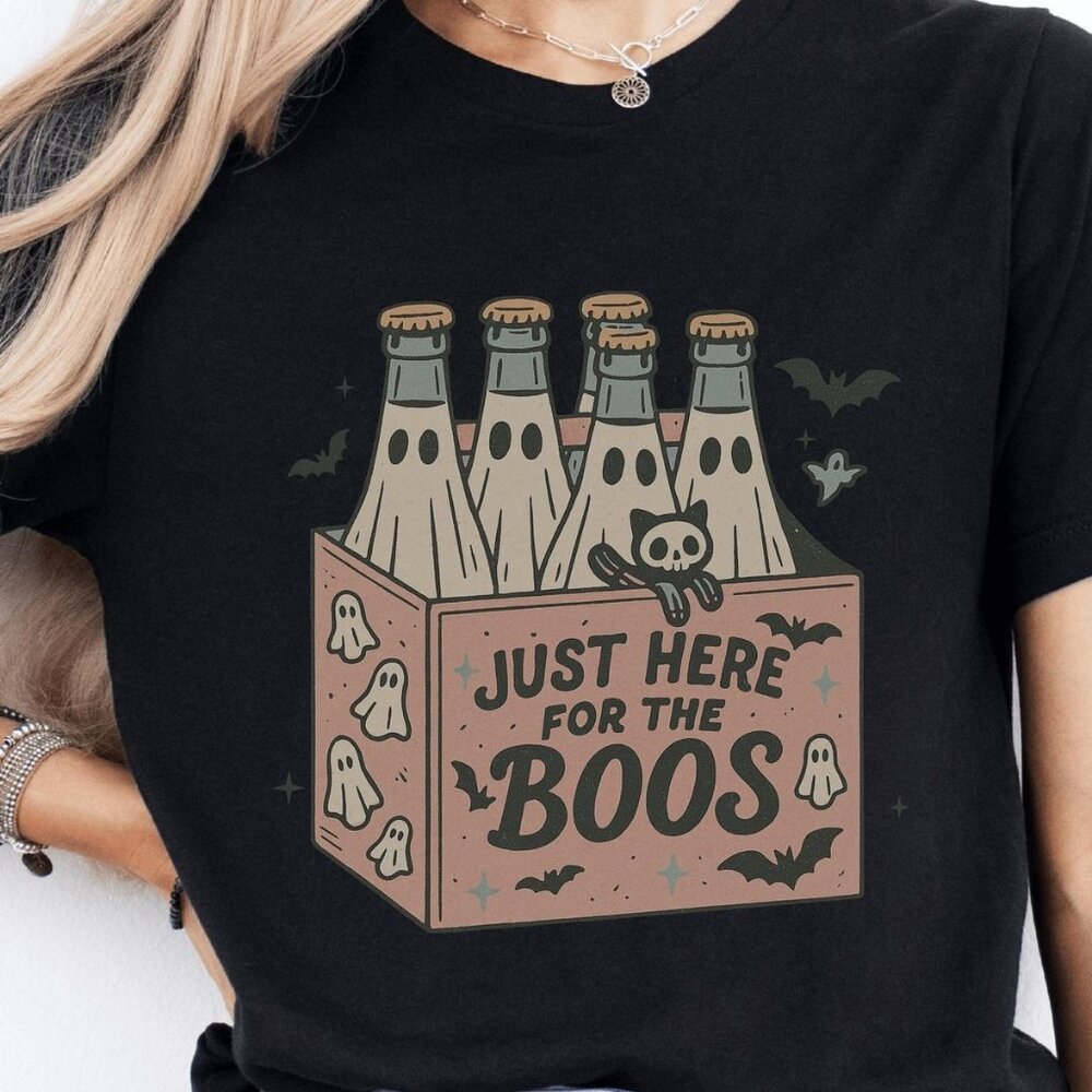 Retro Just Here For The Boos, Halloween Unisex Tee
